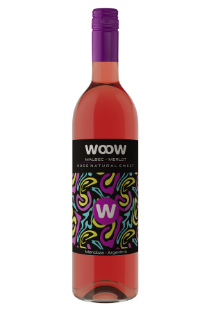 Вино WooW Мальбек-Мерло, розовое сладкое 