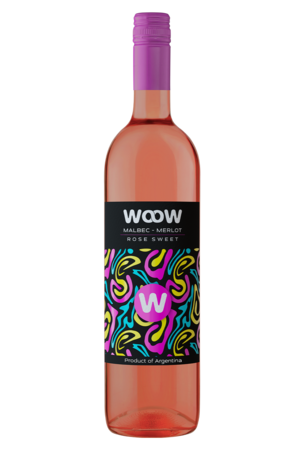 Вино WooW Мальбек-Мерло, сладкое розовое