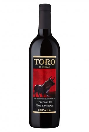Вино Торо де Кастилья Темпранильо, красное полусладкое